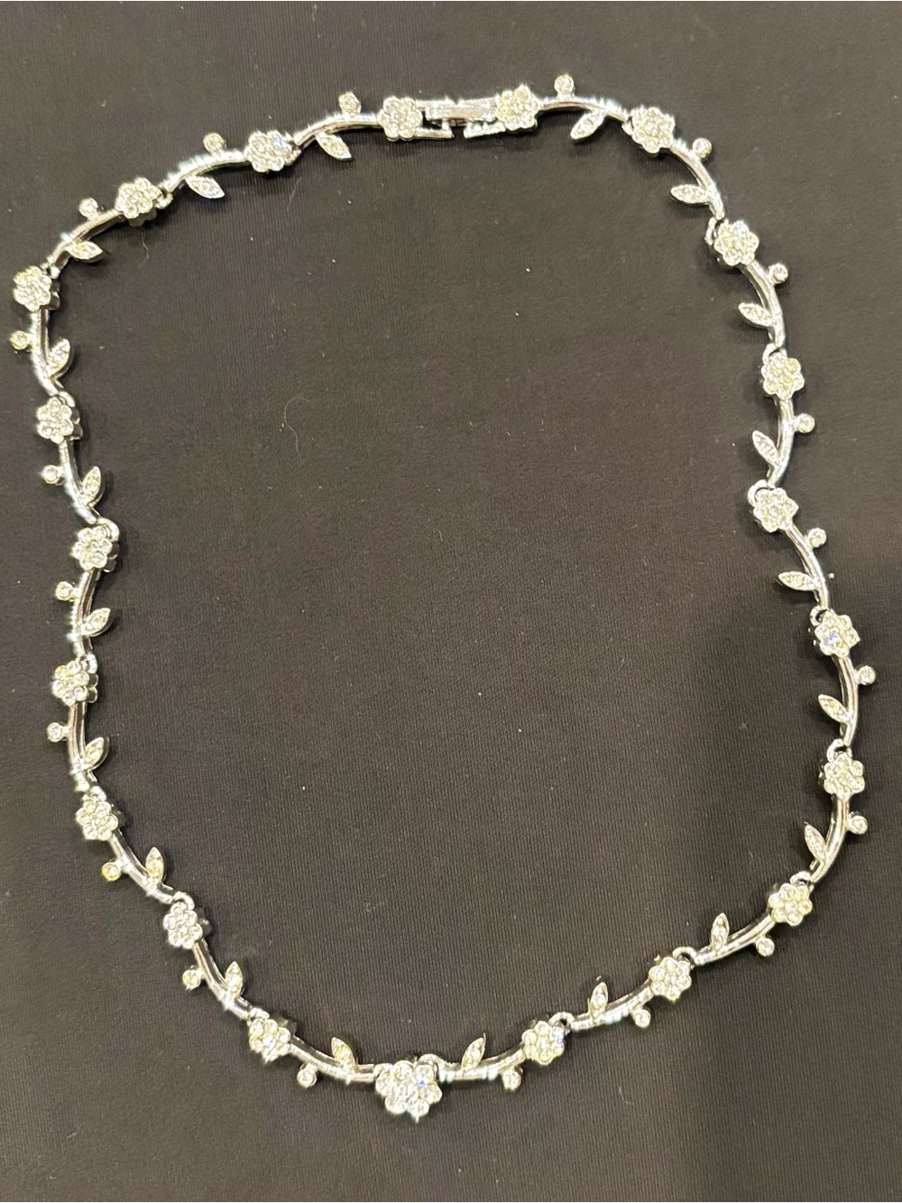 Delicate Silver Floral CZ Necklace - Women's Jewelry